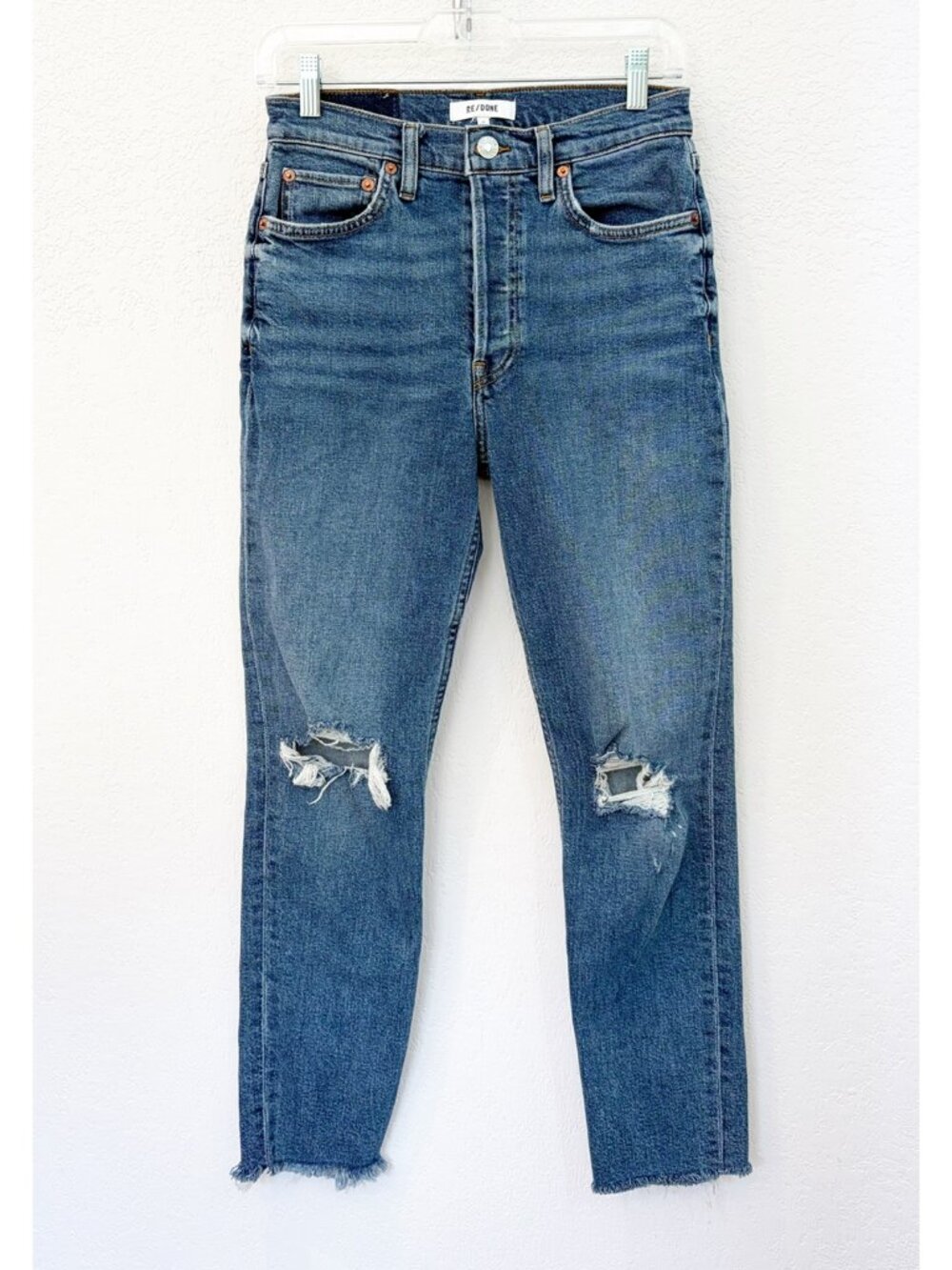 Re/Done 90s High Rise Ankle Crop Jeans Dusk Destroy 27